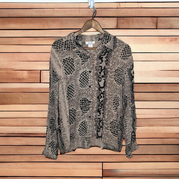 FU DA 100% Silk Women’s Long Sleeve Blouse Shirt - Picture 1 of 11